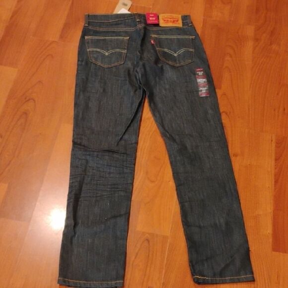 Levi's Blue Straight Jeans Classic Rigid Denim - Picture 4 of 5